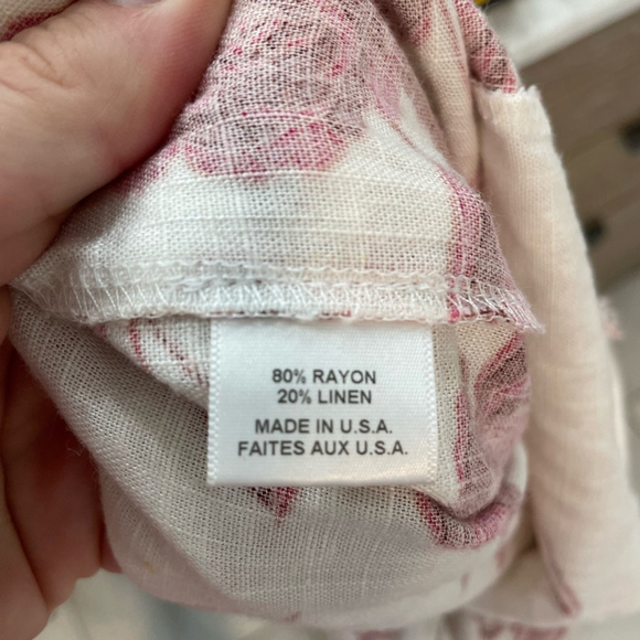 Misa Los Angeles women’s Small linen blend floral pink white wide leg jumpsuit - Picture 13 of 13